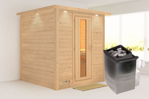 Sauna Mojave Massivholzsauna, Fronteinstieg