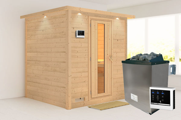 Sauna Mojave Massivholzsauna, Fronteinstieg