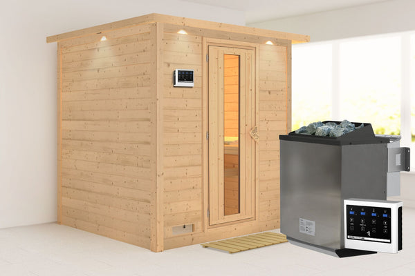 Sauna Mojave Massivholzsauna, Fronteinstieg