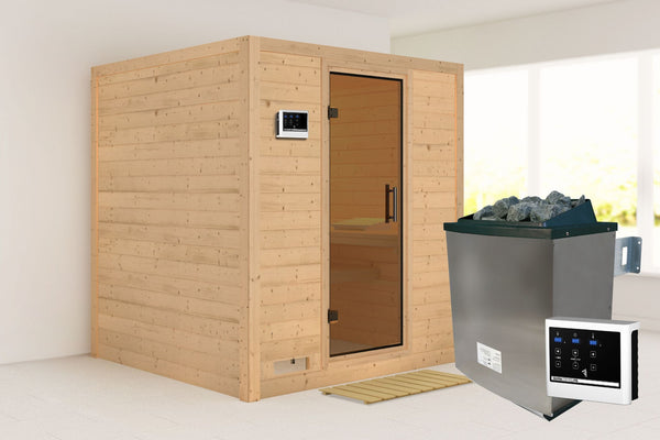 Sauna Mojave Massivholzsauna, Fronteinstieg