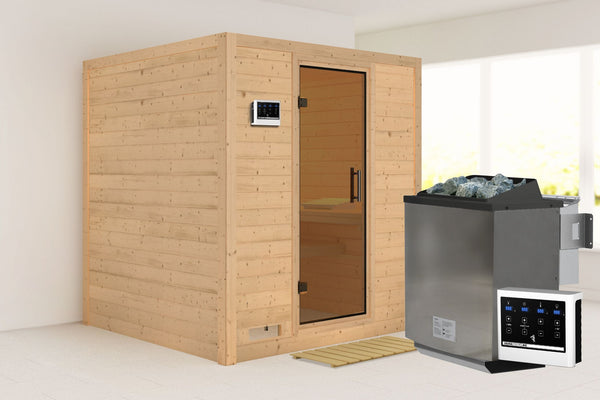 Sauna Mojave Massivholzsauna, Fronteinstieg
