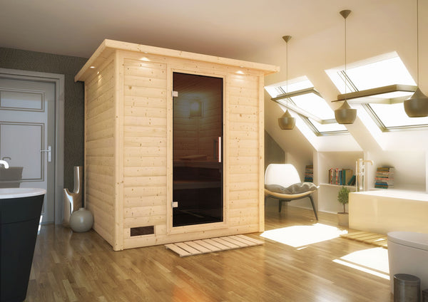 Sauna Mojave Massivholzsauna, Fronteinstieg