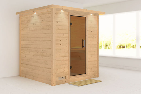 Sauna Mojave Massivholzsauna, Fronteinstieg