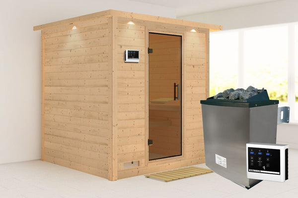 Sauna Mojave Massivholzsauna, Fronteinstieg