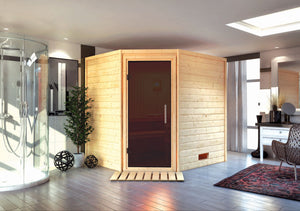 Sauna Mia Massivholzsauna, Eckeinstieg