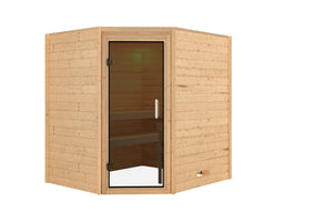 Sauna Mia Massivholzsauna, Eckeinstieg