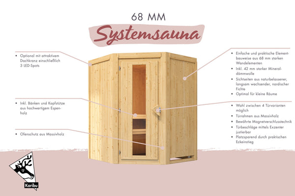 Sauna Larin Systemsauna, Eckeinstieg