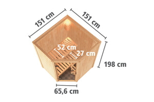 Sauna Larin Systemsauna, Eckeinstieg