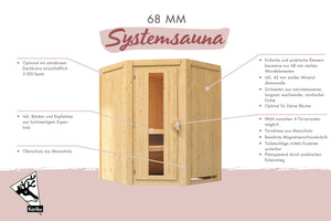Sauna Larin Systemsauna, Eckeinstieg