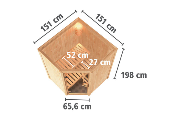 Sauna Larin Systemsauna, Eckeinstieg