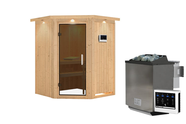 Sauna Larin Systemsauna, Eckeinstieg