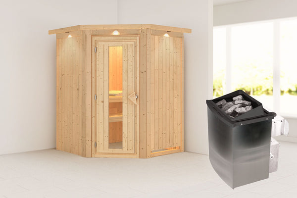 Sauna Larin Systemsauna, Eckeinstieg