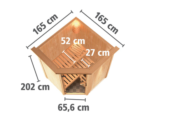 Sauna Larin Systemsauna, Eckeinstieg