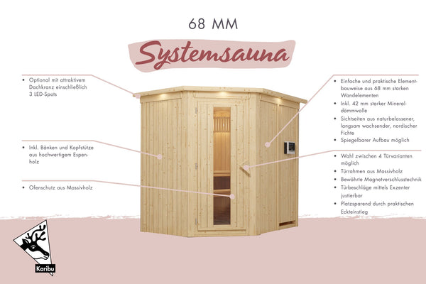Sauna Carin Systemsauna, Eckeinstieg