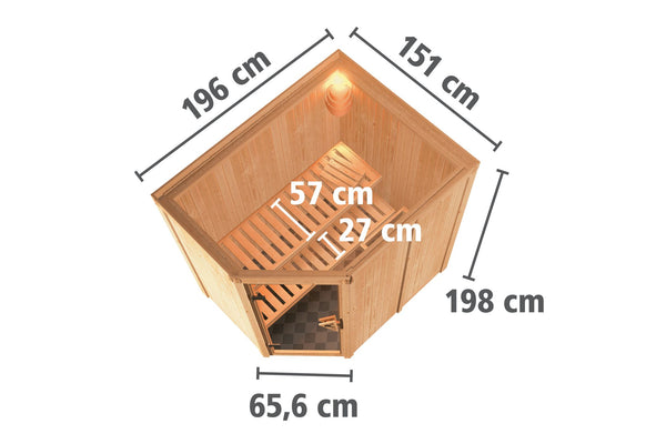 Sauna Carin Systemsauna, Eckeinstieg