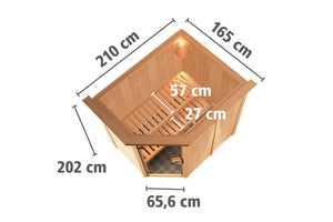 Sauna Carin Systemsauna, Eckeinstieg