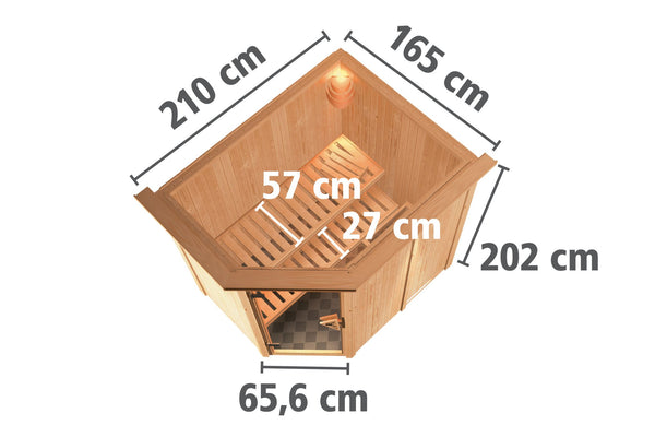 Sauna Carin Systemsauna, Eckeinstieg