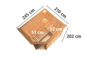 Sauna Malin Systemsauna, Eckeinstieg