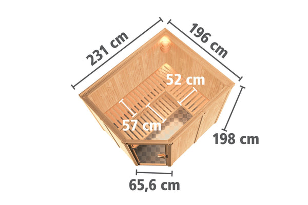 Sauna Malin Systemsauna, Eckeinstieg