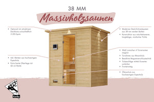 Sauna Sonara Massivholzsauna, Fronteinstieg