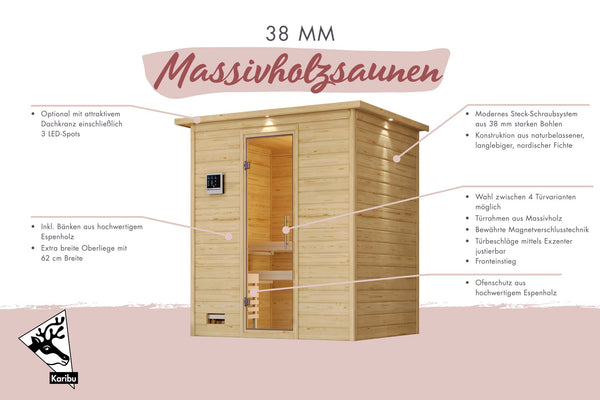 Sauna Sonara Massivholzsauna, Fronteinstieg
