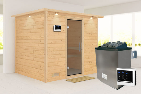 Sauna Sonara Massivholzsauna, Fronteinstieg