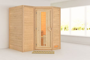 Sauna Sahib 1 Massivholzsauna, Eckeinstieg