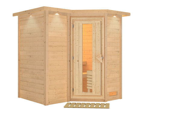 Sauna Sahib 1 Massivholzsauna, Eckeinstieg
