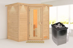 Sauna Sahib 1 Massivholzsauna, Eckeinstieg