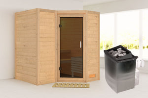 Sauna Sahib 1 Massivholzsauna, Eckeinstieg