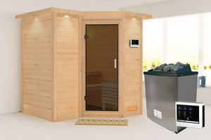 Sauna Sahib 1 Massivholzsauna, Eckeinstieg