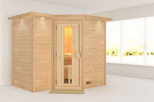 Sauna Sahib 2 Massivholzsauna, Eckeinstieg