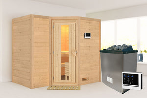 Sauna Sahib 2 Massivholzsauna, Eckeinstieg