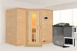 Sauna Sahib 2 Massivholzsauna, Eckeinstieg