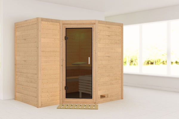 Sauna Sahib 2 Massivholzsauna, Eckeinstieg