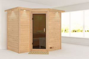 Sauna Sahib 2 Massivholzsauna, Eckeinstieg
