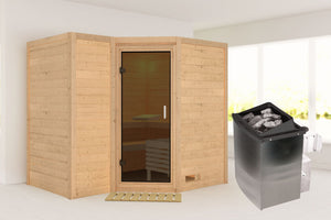 Sauna Sahib 2 Massivholzsauna, Eckeinstieg