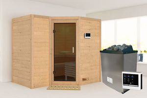 Sauna Sahib 2 Massivholzsauna, Eckeinstieg