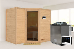 Sauna Sahib 2 Massivholzsauna, Eckeinstieg