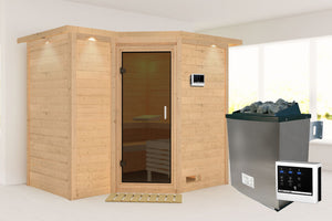 Sauna Sahib 2 Massivholzsauna, Eckeinstieg