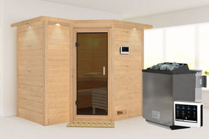Sauna Sahib 2 Massivholzsauna, Eckeinstieg