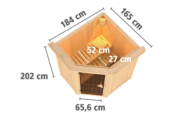 Sauna Taurin Systemsauna, Eckeinstieg