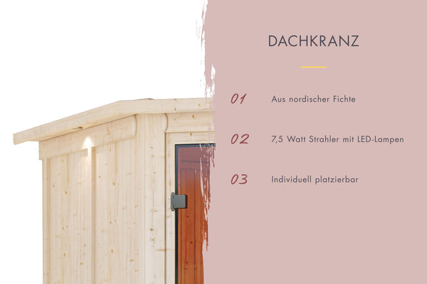 Sauna Taurin Systemsauna, Eckeinstieg