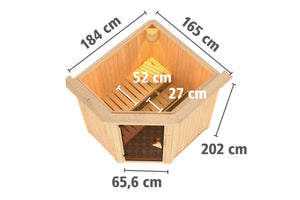 Sauna Taurin Systemsauna, Eckeinstieg