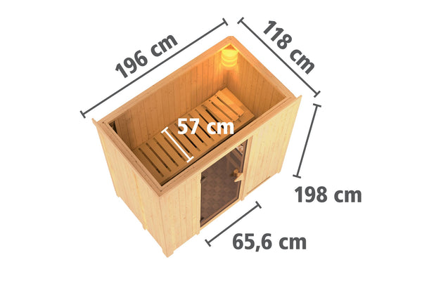Sauna Variado Systemsauna, Fronteinstieg