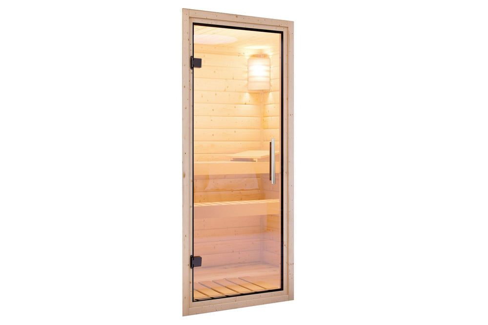 Türpaket 68 mm Sauna Klarglas 655 * 1750 mm