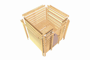 Sauna Mia Massivholzsauna, Eckeinstieg