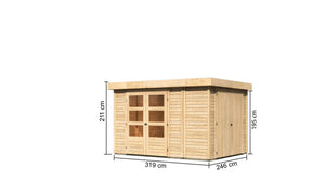 Gartenhaus Retola 4 SET Gartenhaus, naturbelassen, mit Anbauschrank