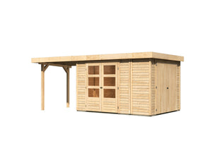 Gartenhaus Retola 4 SET Gartenhaus, naturbelassen, mit Anbauschrank