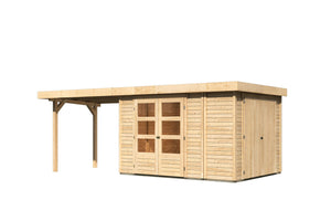 Gartenhaus Retola 4 SET Gartenhaus, naturbelassen, mit Anbauschrank